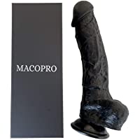 Consolador Realista Dildo de Silicona Gigante XXL (24 cm) Juguetes Sexuales Clásicos Negro para Mujeres Hombres Parejas…